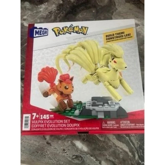 Super Rare - Mega Construx Pokemon Vulpix Ninetales Evolution Building Set - New - Picture 1 of 1